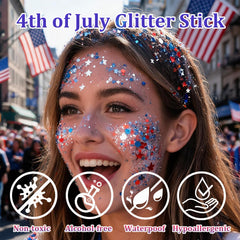 Eqimznv glitter added to hair braid for long-lasting game day style