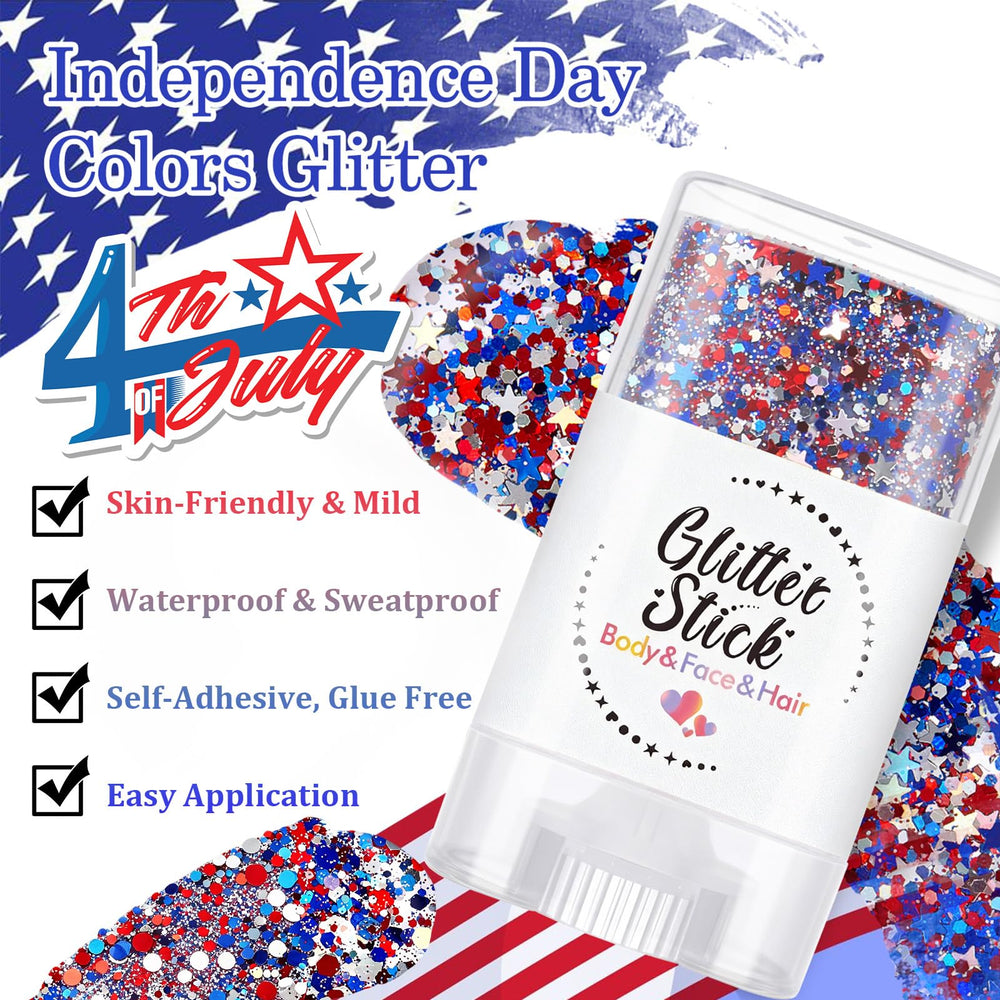 Eqimznv star-shaped glitter detail emphasizing bold patriotic sparkle