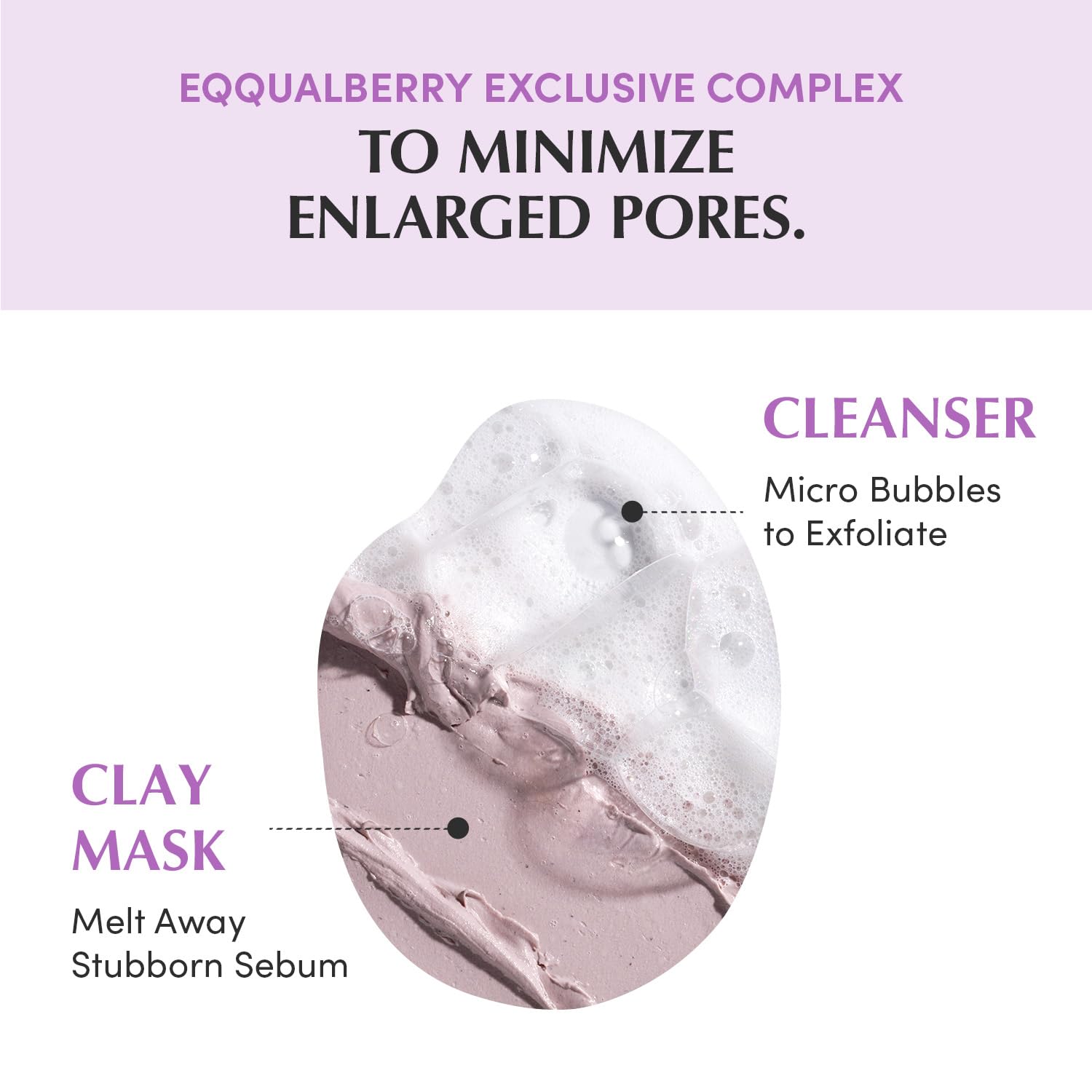 EQQUALBERRY bentonite clay granules close detail, oil-absorbing benefit