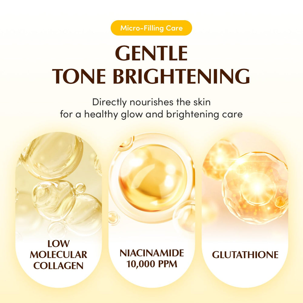 EQQUALBERRY label close-up showing niacinamide and glutathione listing