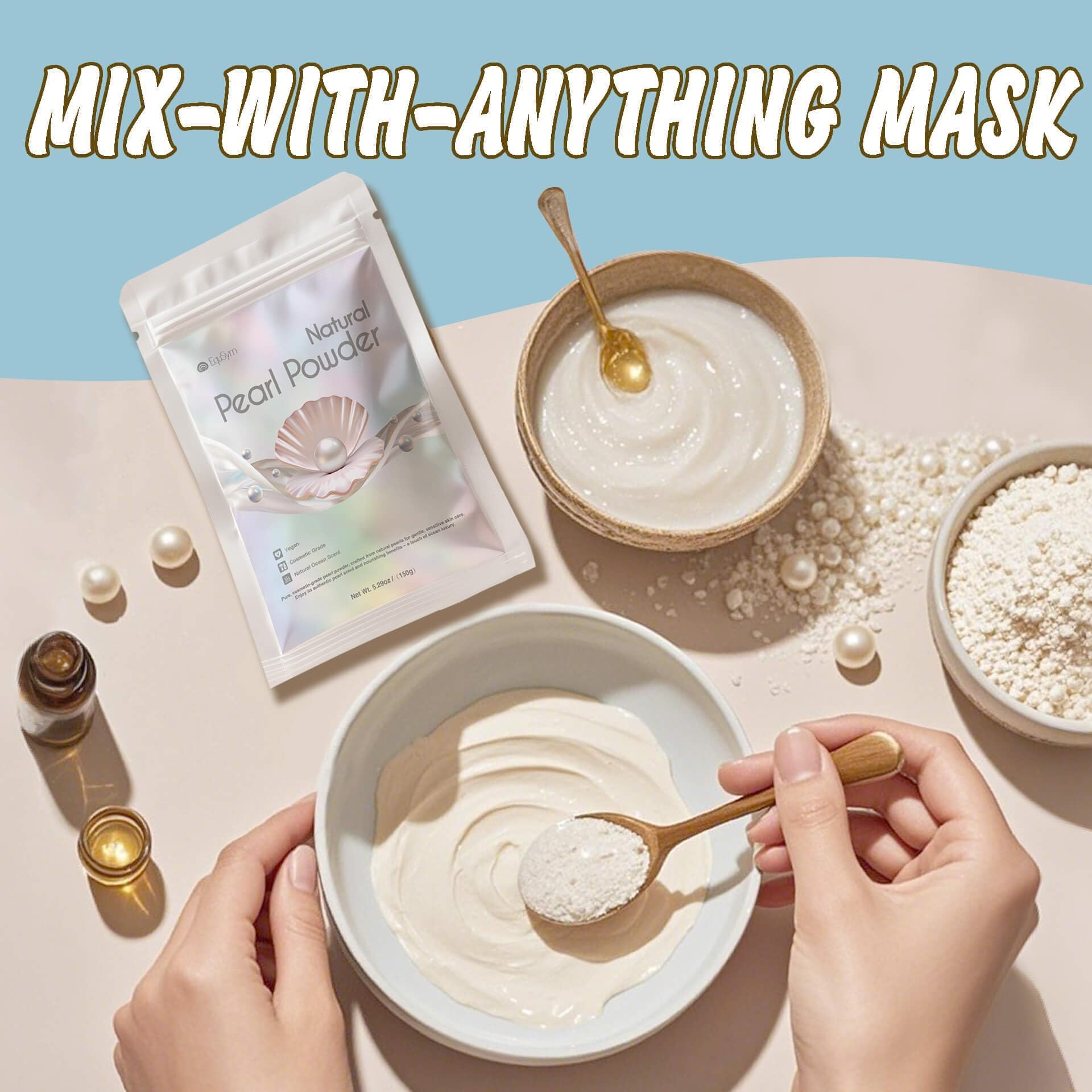 EquSym powder blended with honey and yogurt for a soothing mask