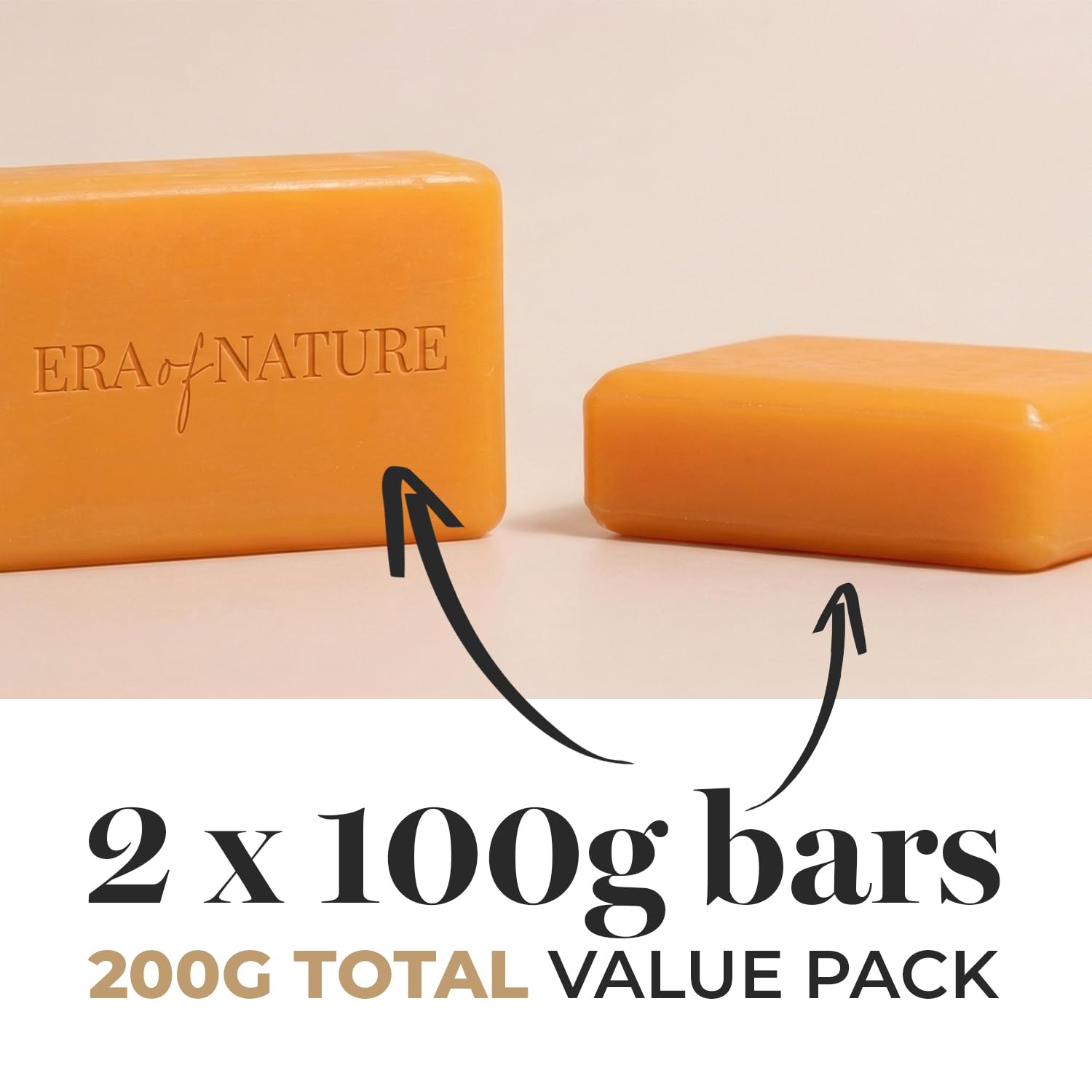 era of nature two 100g bars shown for scale and generous supply