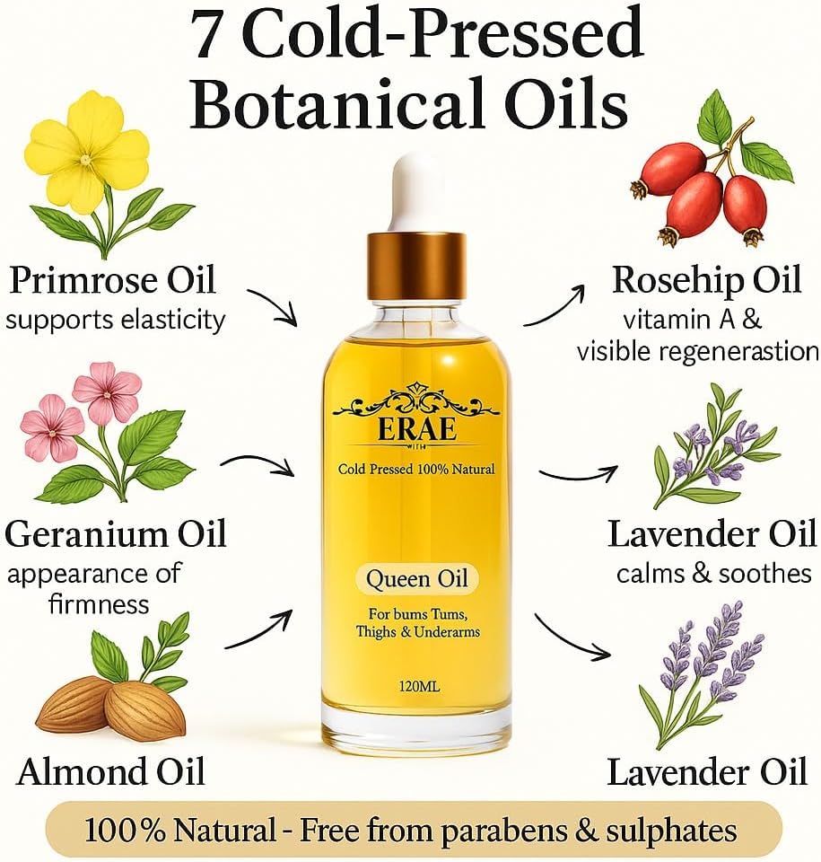 ERAE close-up of botanical oils and ingredients for nourishing benefits