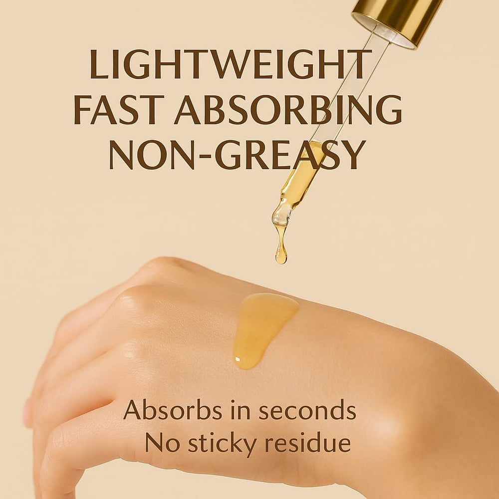ERAE pouring oil texture demonstrating quick absorption and lightweight feel