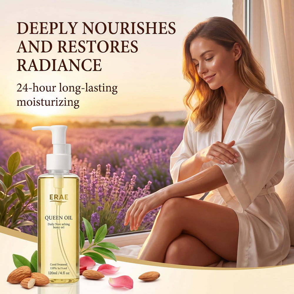 ERAE botanical blend display of cold-pressed oils, signaling lipid-replenishing benefit
