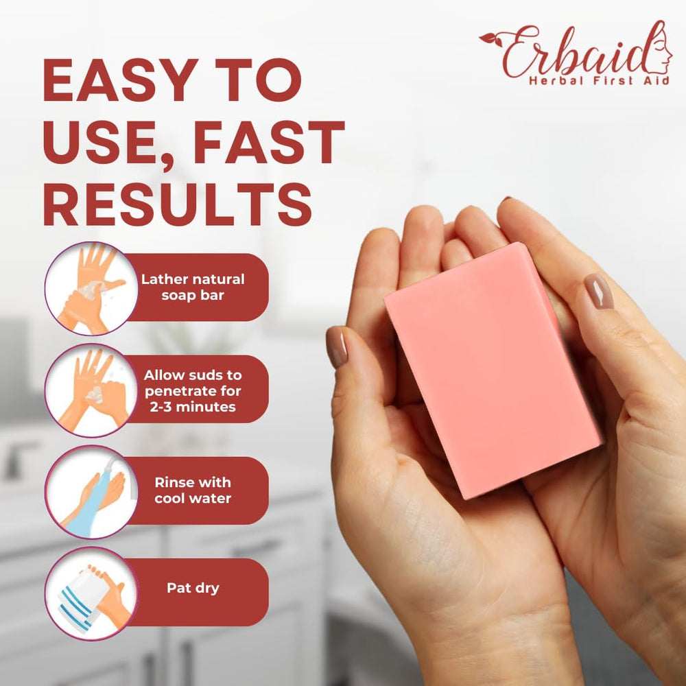 Erbaid soap in outdoor first‑aid kit for quick itch relief