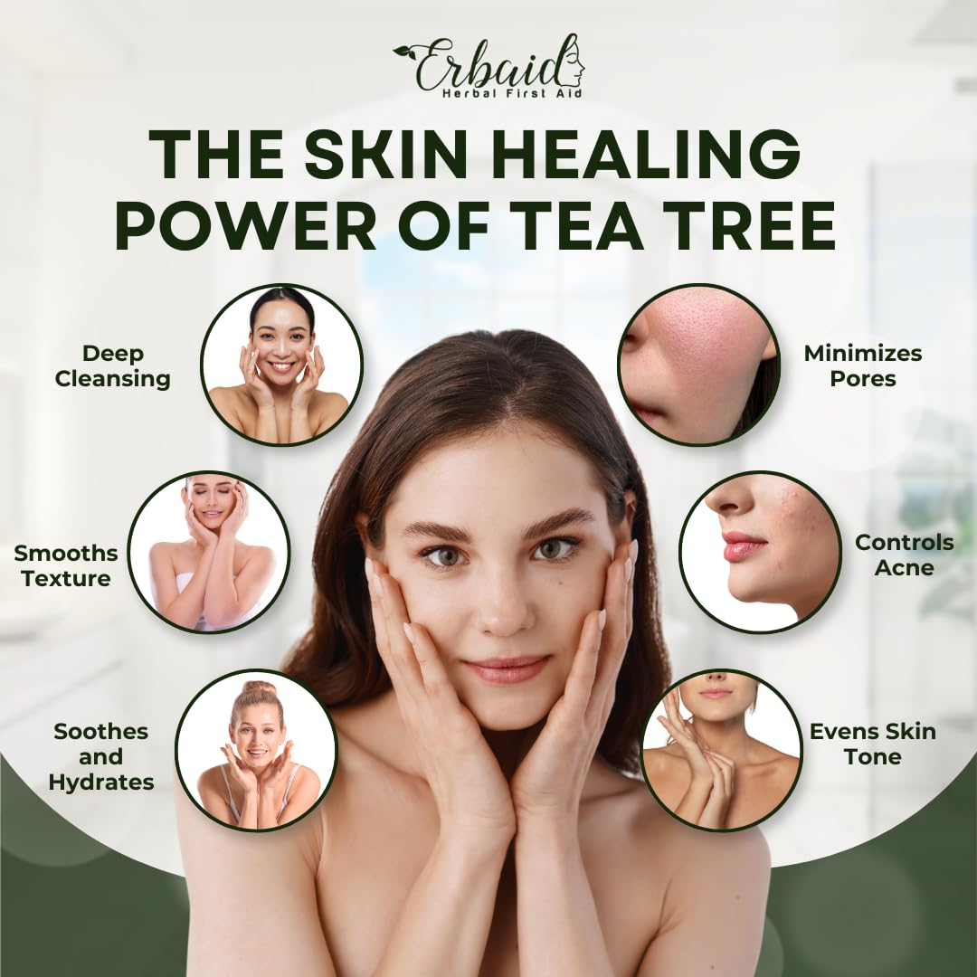 Erbaid tea tree soap lathered to show cleansing texture