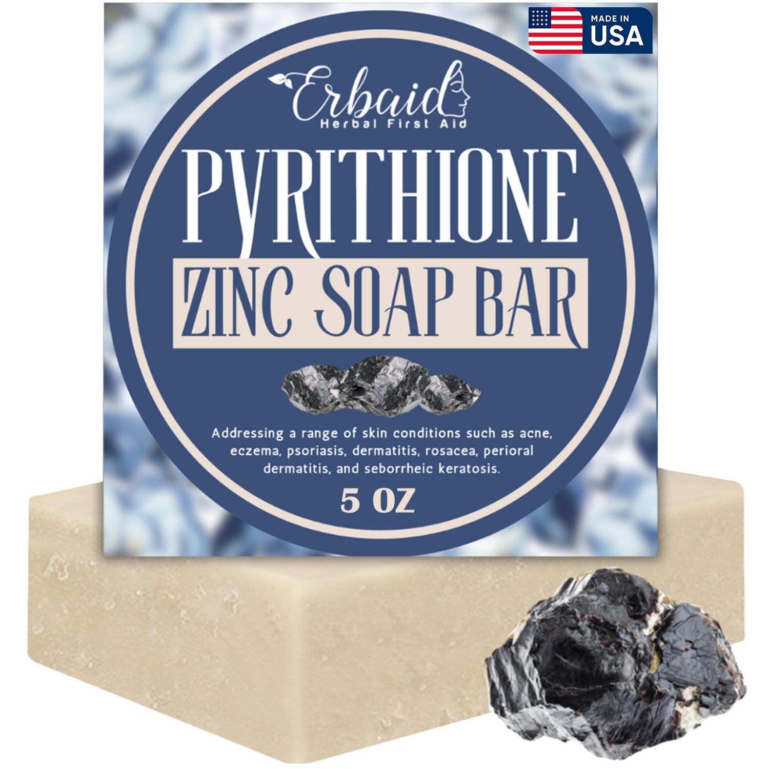 Erbaid front packaging 4oz bar showing product name and purpose