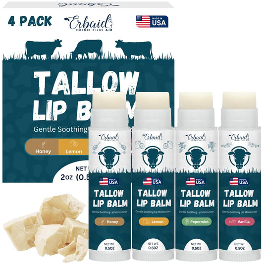Erbaid front packaging showing brand and tallow balm benefits