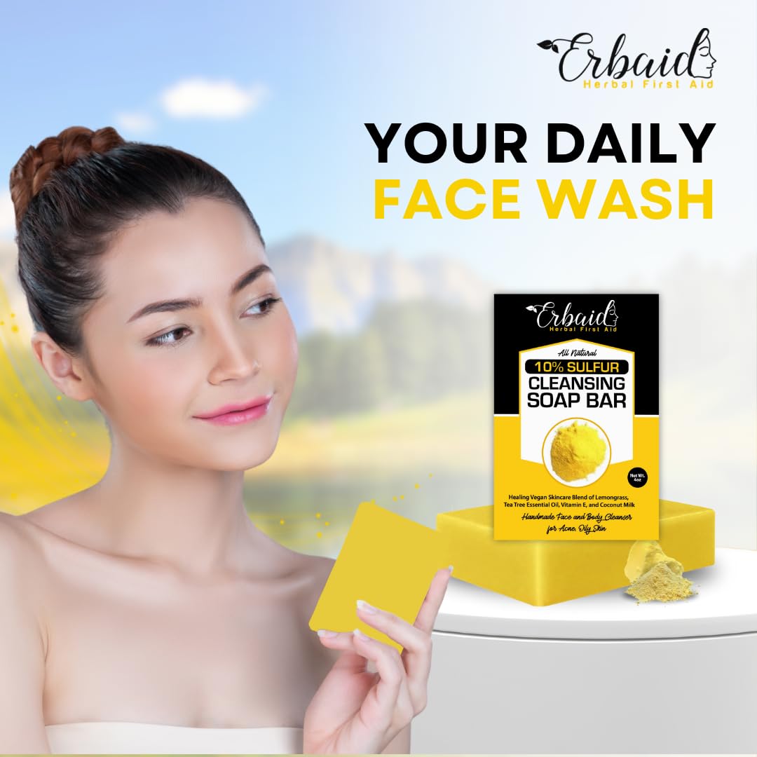 Erbaid foam in hand demonstrating rich lather and cleansing