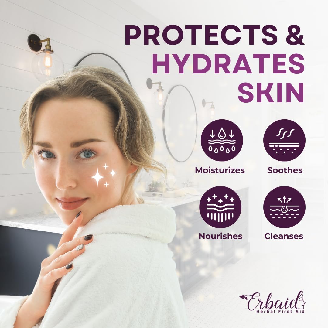 Erbaid lather on hand demonstrating gentle cleansing and hydration