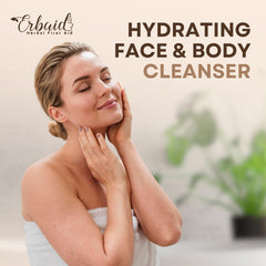 Erbaid soap on bathroom counter in use showing everyday soothing routine
