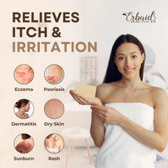 Erbaid creamy lather closeup demonstrating moisturizing foam for sensitive skin
