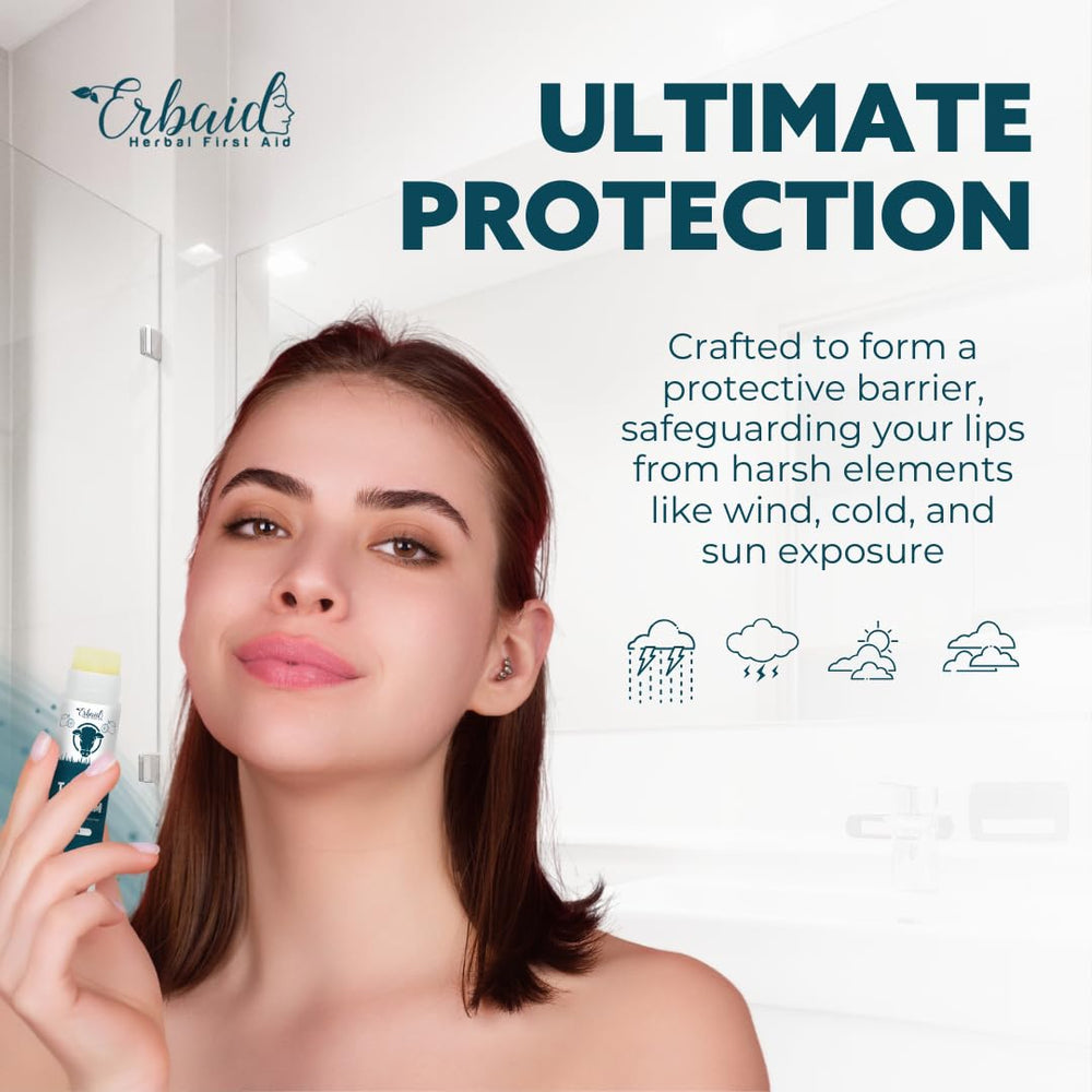 Erbaid open tube close-up showing smooth balm texture for hydration