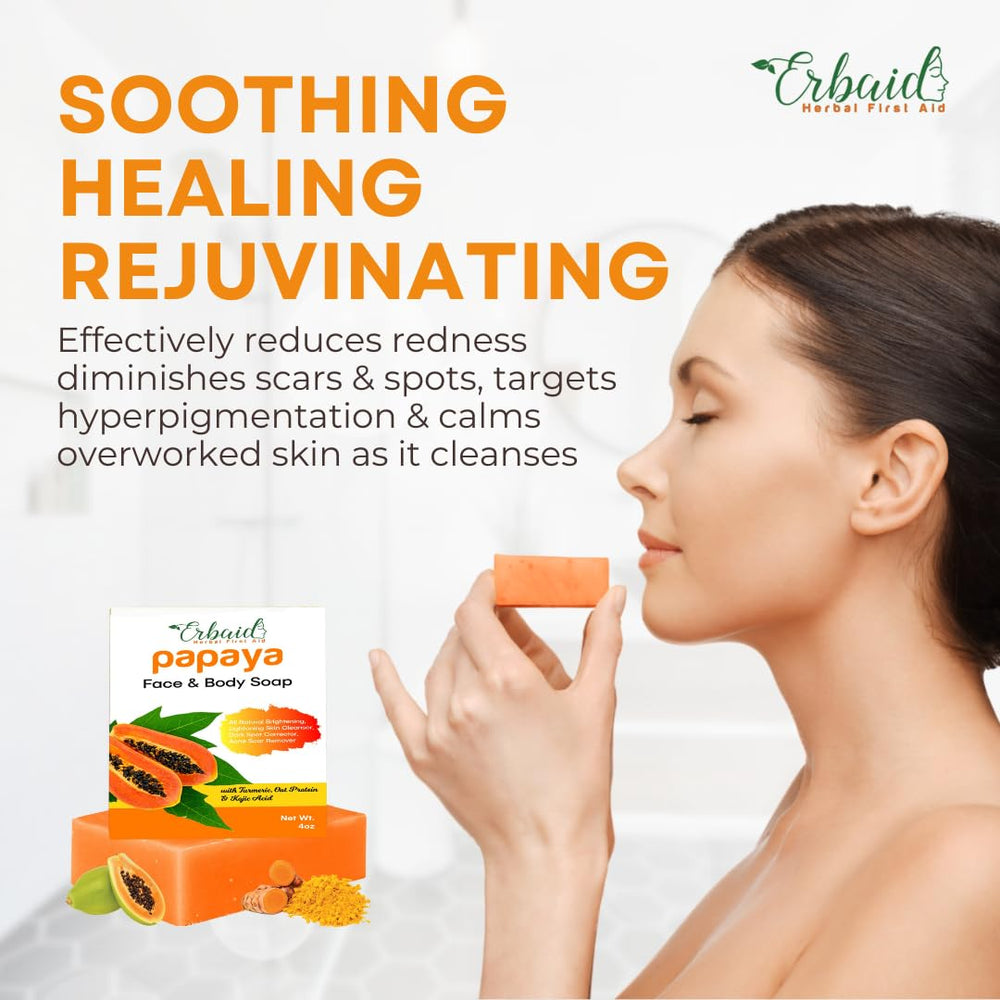 Erbaid papaya soap used underarm showing targeted discoloration care