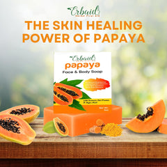 Erbaid papaya soap close-up lather revealing gentle exfoliating texture