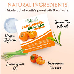 Erbaid persimmon soap being lathered in shower demonstrating effective odor control