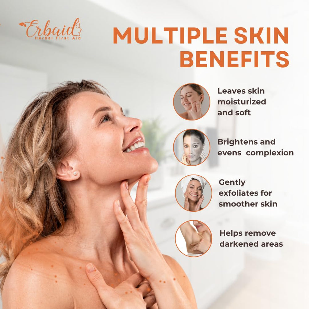 Erbaid persimmon soap lathering underarm to neutralize odor and cleanse