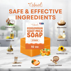 Erbaid persimmon soap held in hand showing bar size and travel convenience