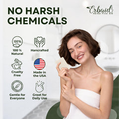 Erbaid soap on wooden dish in bathroom for a calming setup