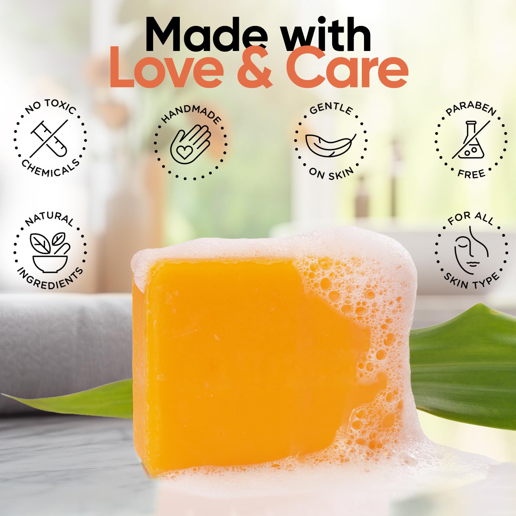Erbaid side view of soap label listing kojic acid and natural ingredients