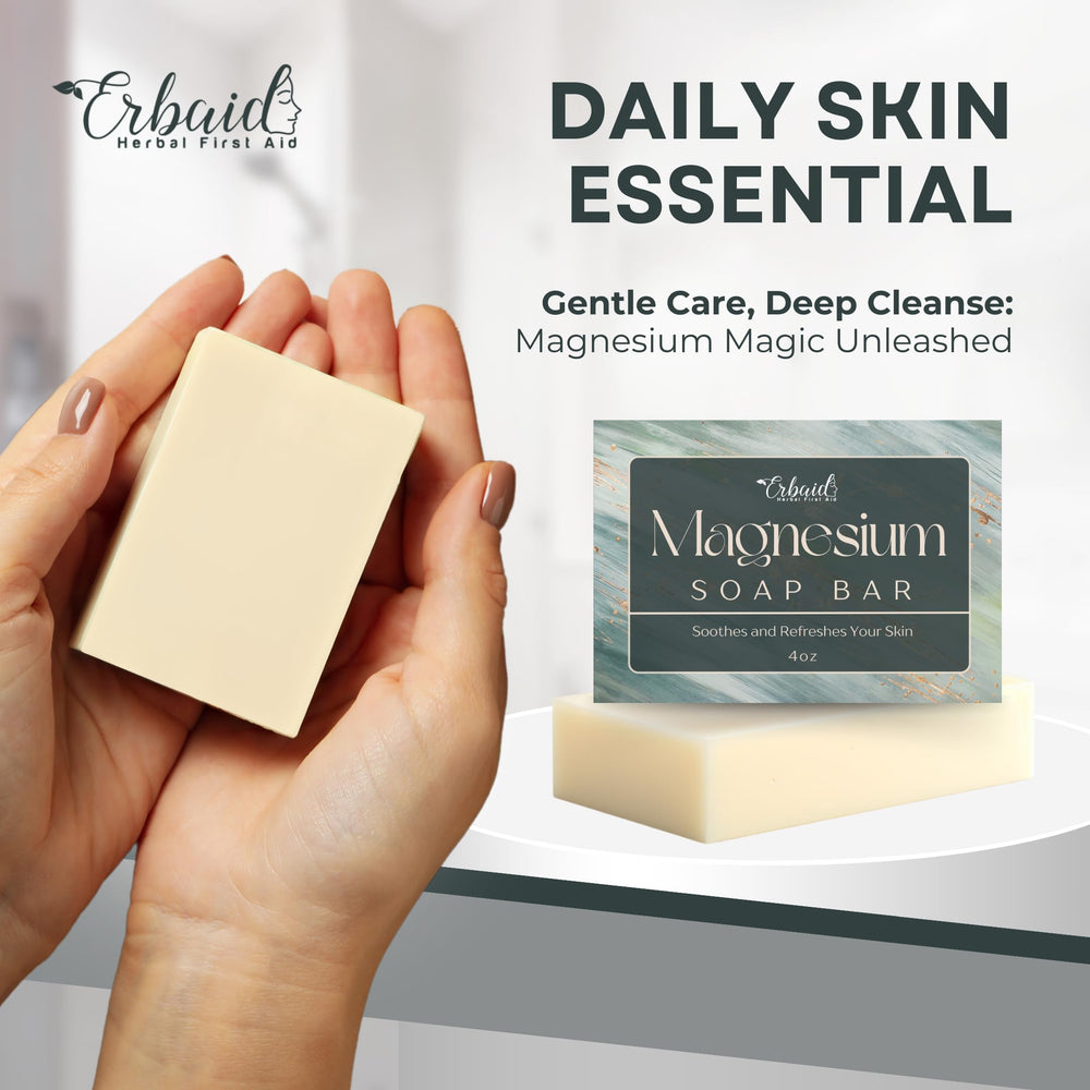 Erbaid soap size scale with hand illustrating convenient handheld bar
