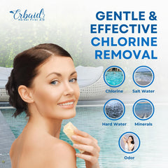 Erbaid bottle in hand after swim showing easy application and rinse-off