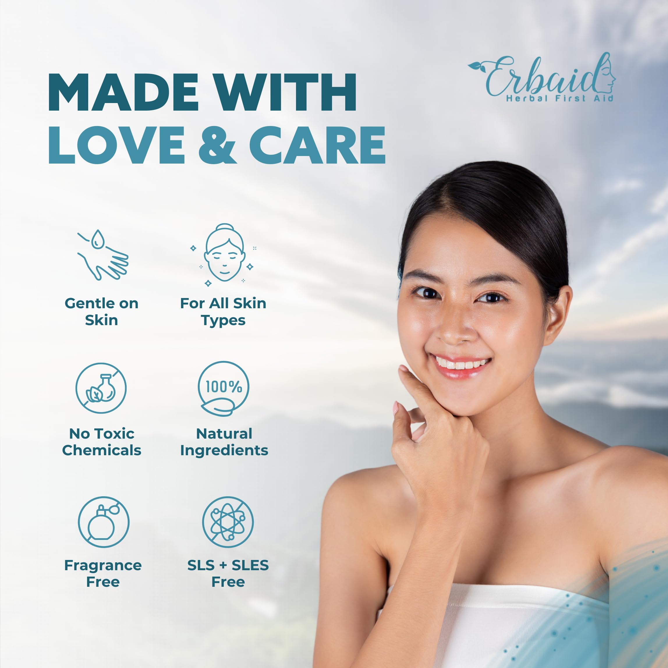 Erbaid tallow applied to face demonstrating soothing use