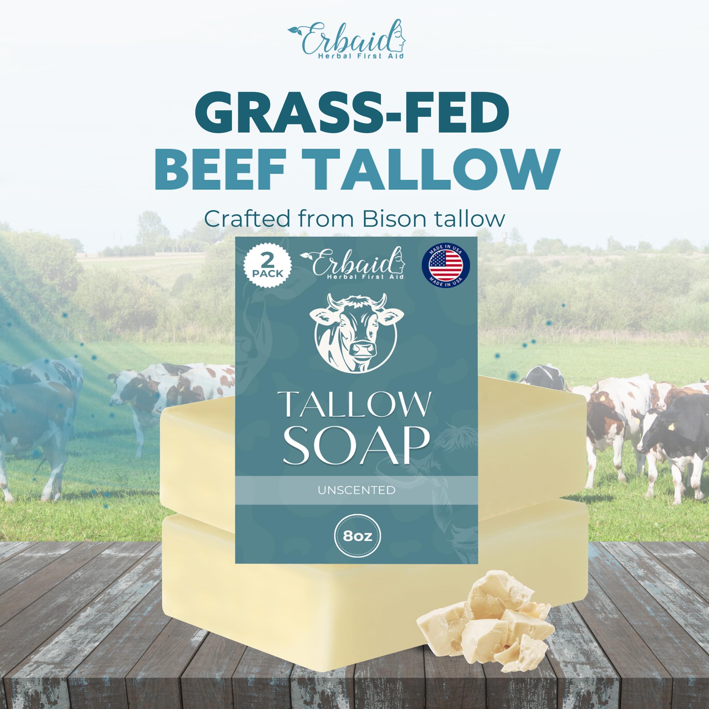 Erbaid close-up of soap texture highlighting creamy surface and gentle feel
