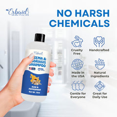 Erbaid shampoo foam texture displaying gentle lather and mild cleanse
