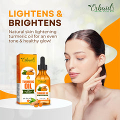 Erbaid dropper dispensing turmeric facial oil for precise application