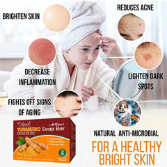 Erbaid turmeric soap lather in hands demonstrating creamy hydration and cleansing