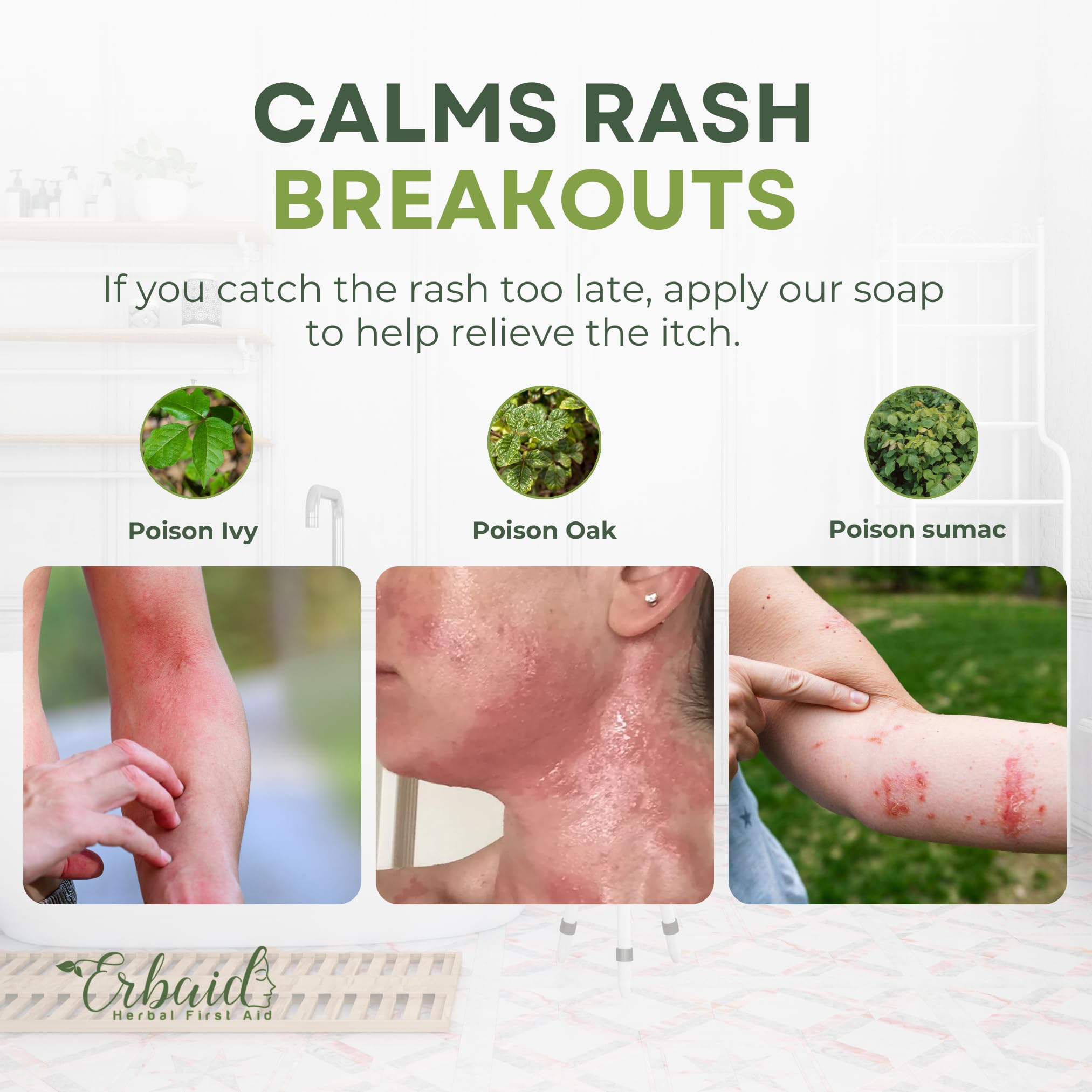 Erbaid wash demonstration on forearm showing application and immediate relief