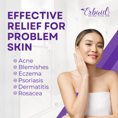 Erbaid soap side profile highlighting texture and gentle exfoliation benefit