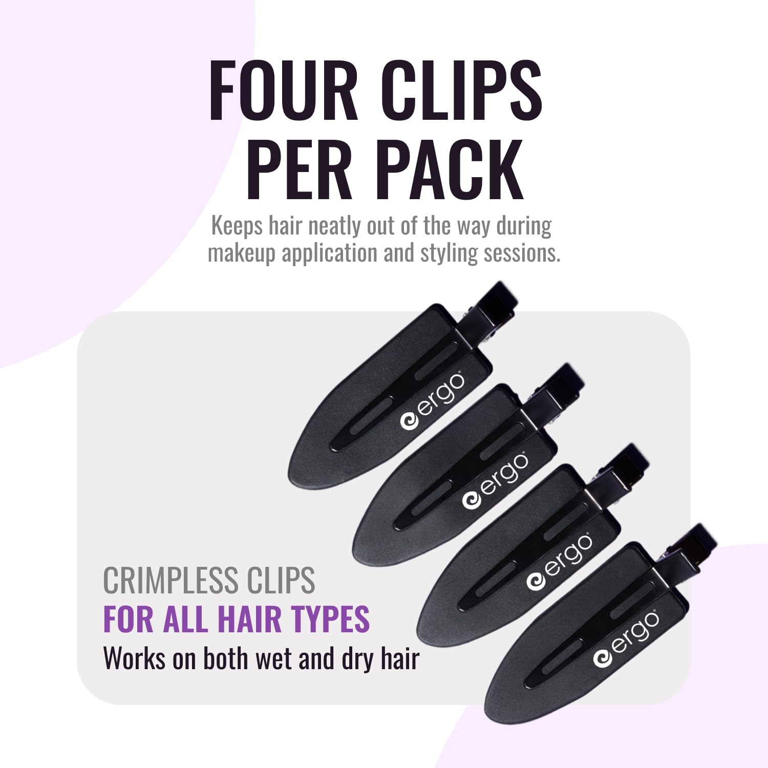 ergo duckbill grip detail demonstrating slip-free hold for all hair types