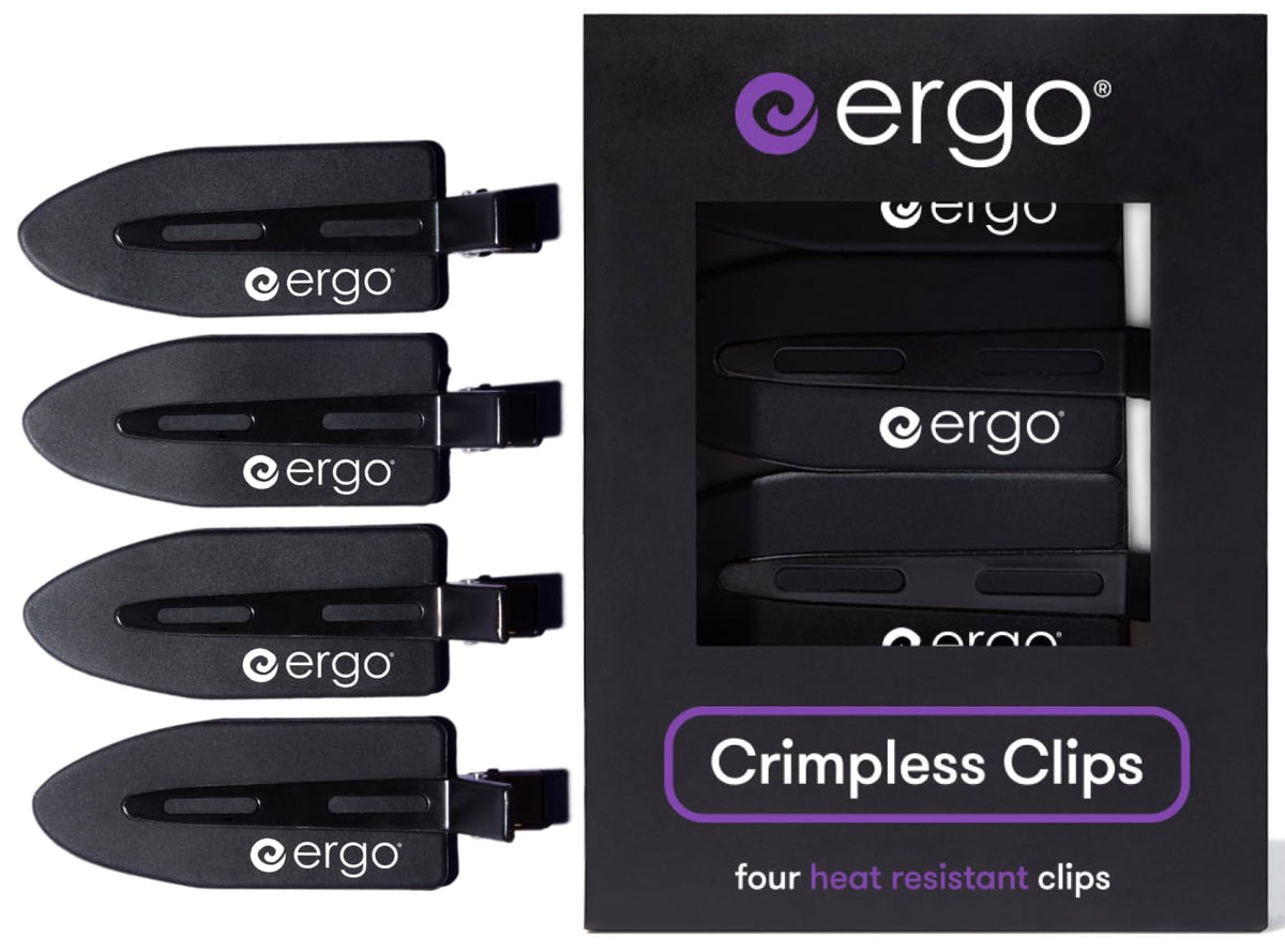 ergo front packaging showing four no-crease clips and professional finish