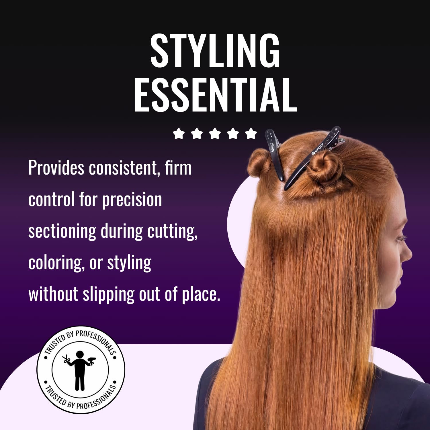 ergo clips on salon station conveying professional-ready organization