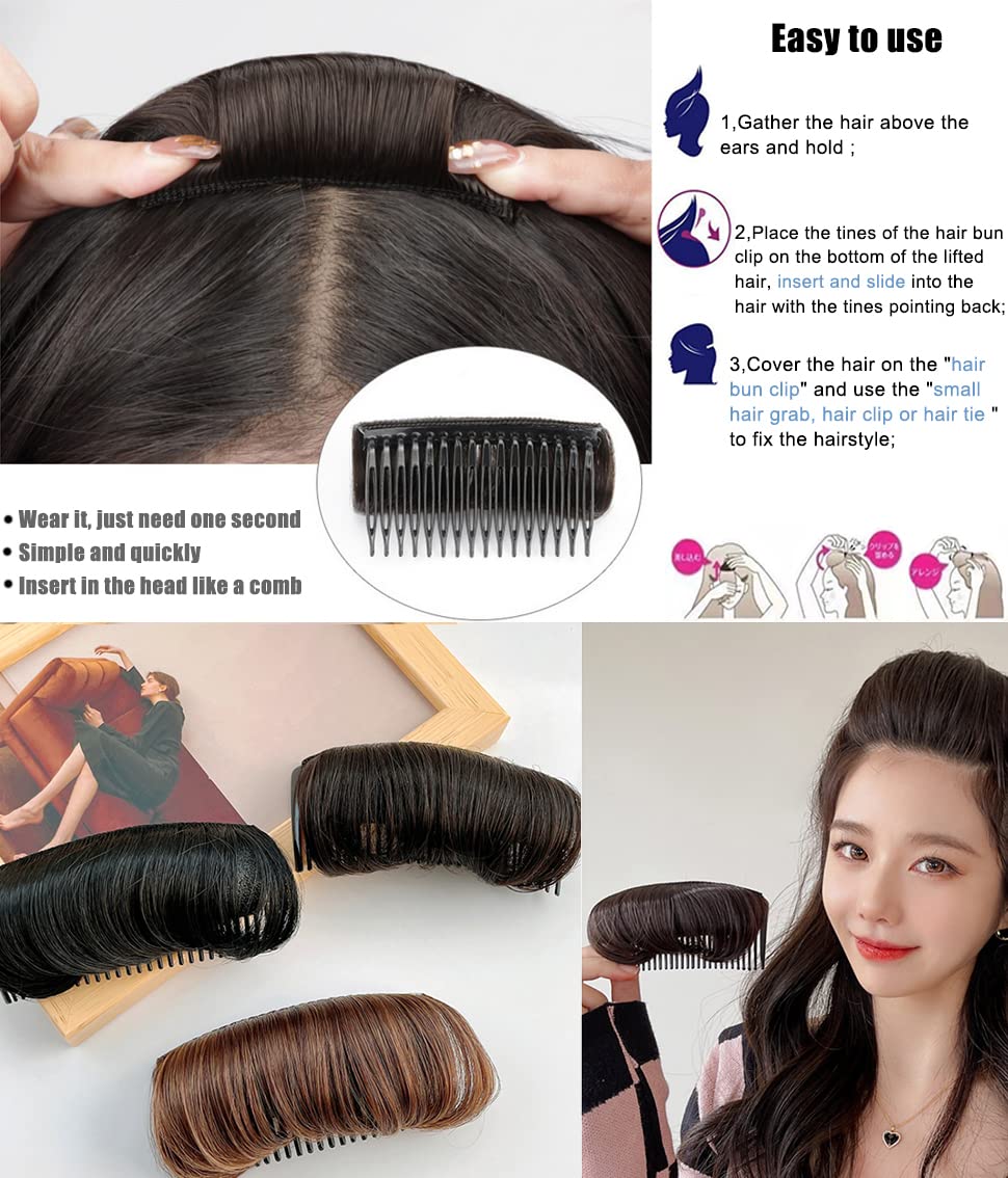 ericotry insert placed under lifted hair demonstrating quick volume boost