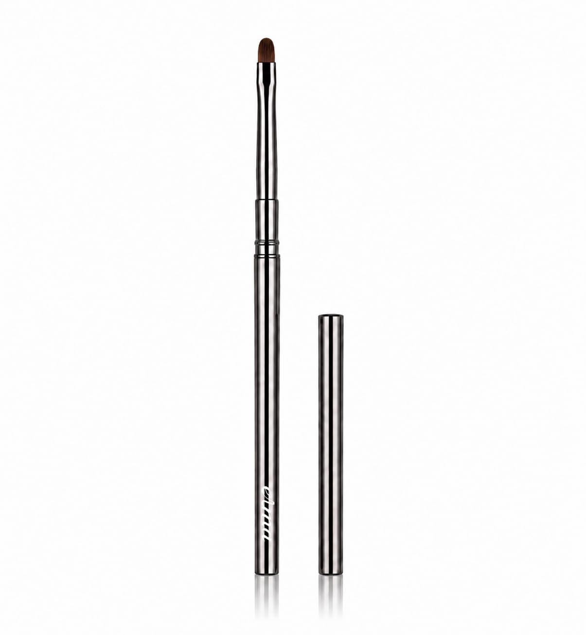 Erma builder gel brush front view showing oval head and balanced handle for precise control
