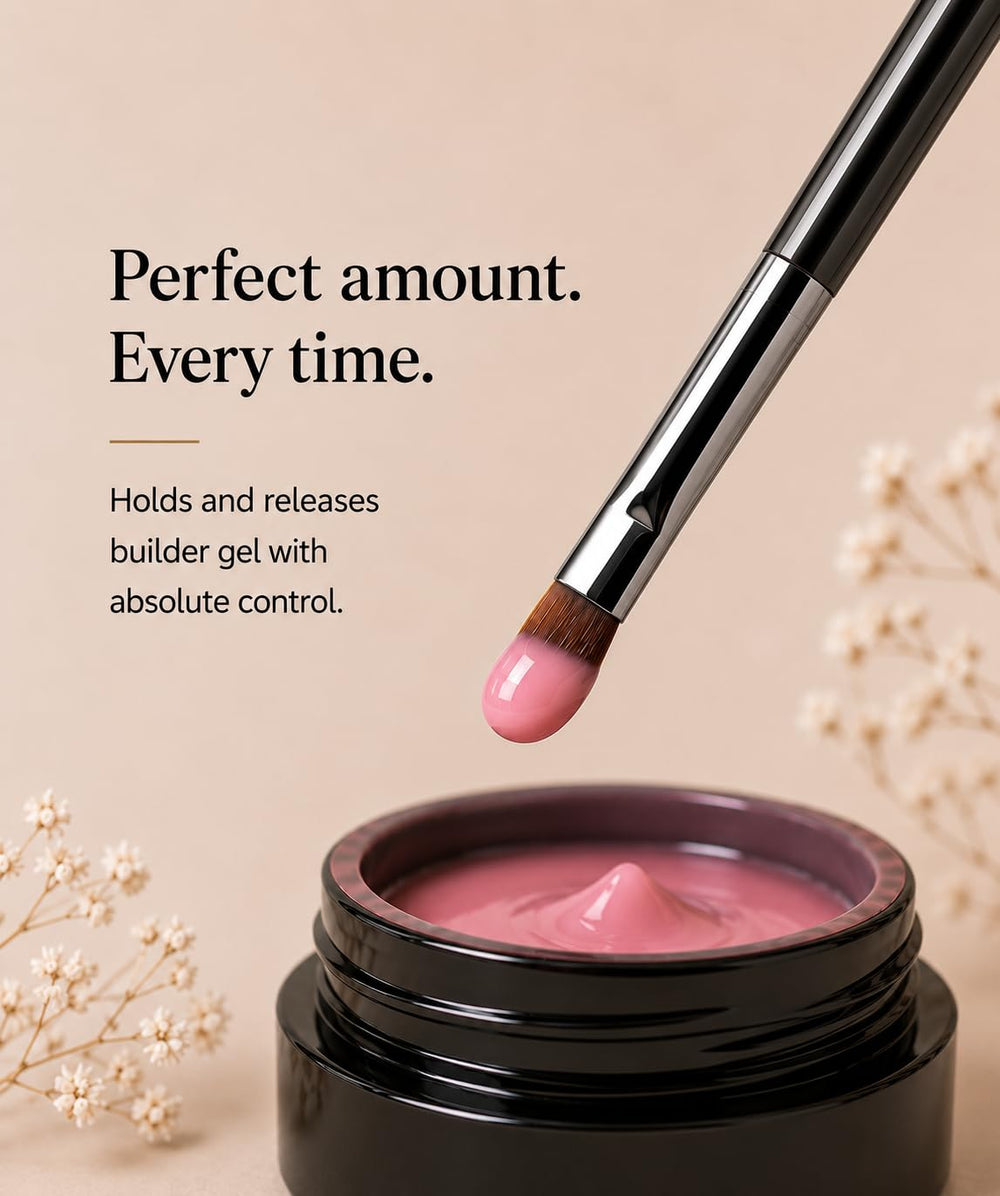 Erma brush on salon vanity staged with gels to show professional-ready styling advantage