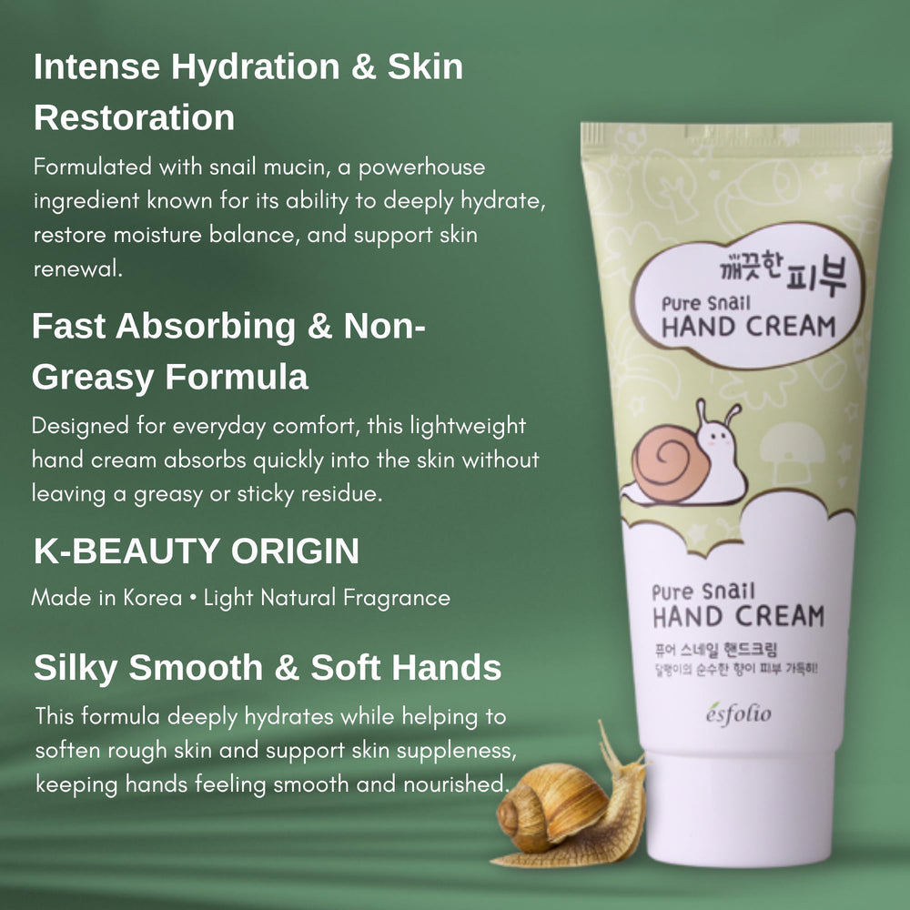 esfolio applied on hands displaying instant softening and non-greasy feel