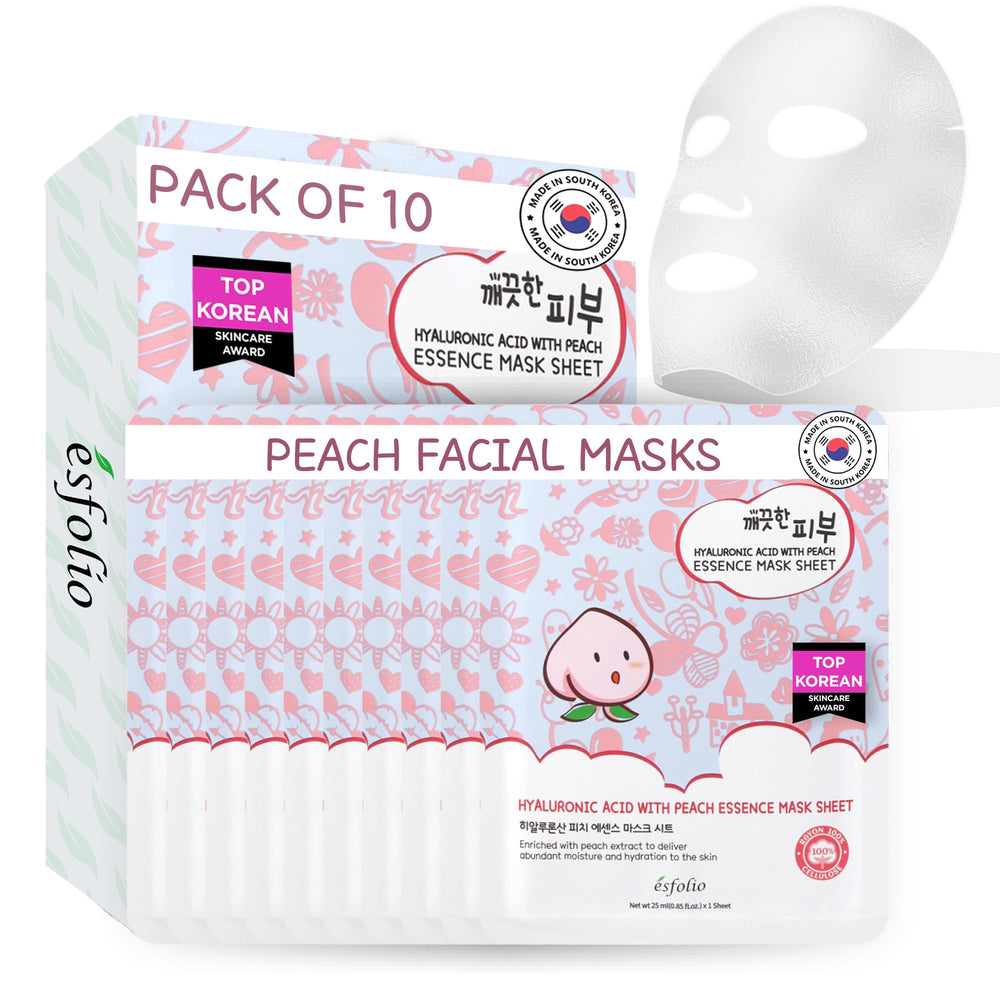 esfolio front packaging showing peach essence and hydrating benefits