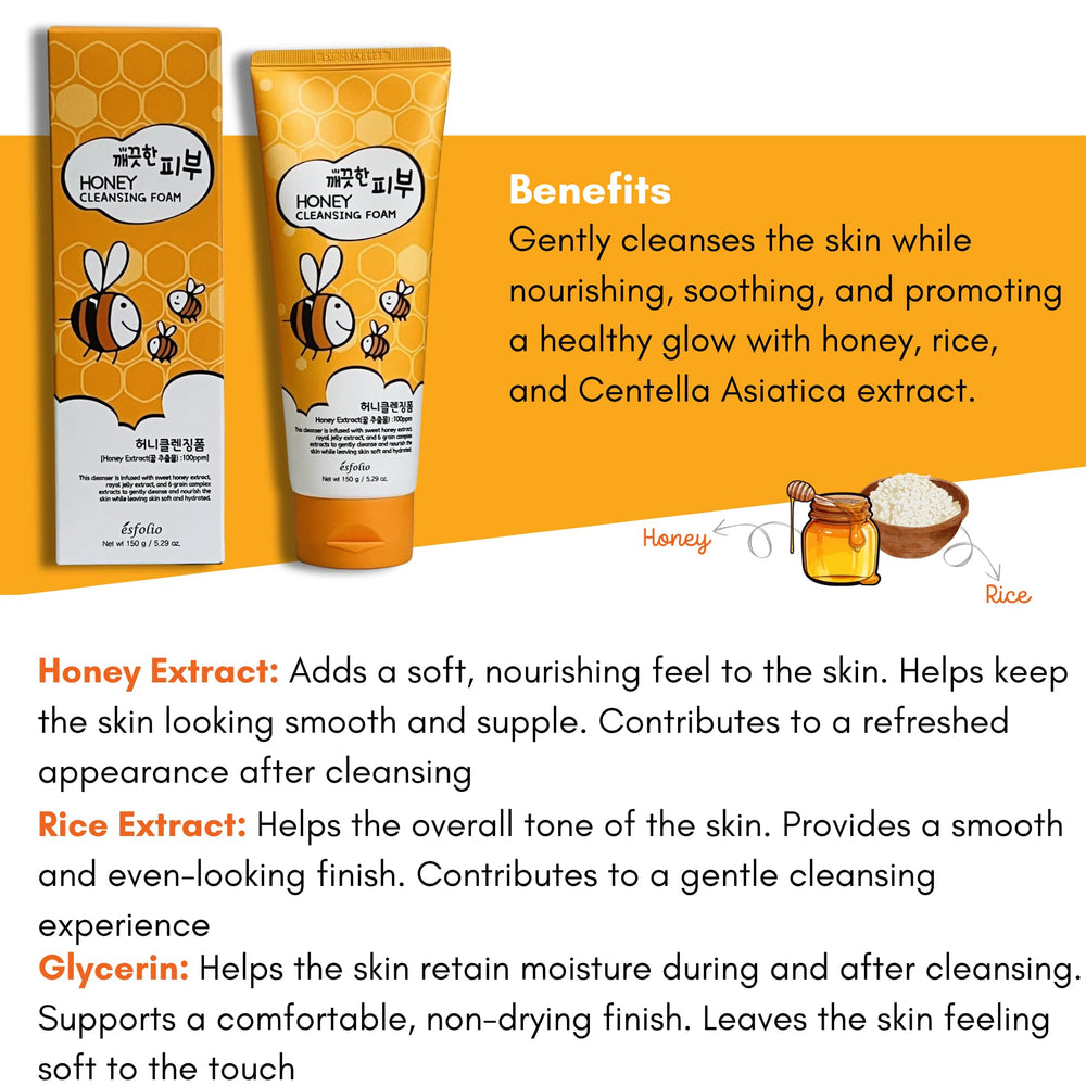 esfolio honey extract bottle highlighting natural moisturizing benefit