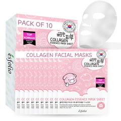 esfolio front packaging showing ten sheet masks and clear product benefits