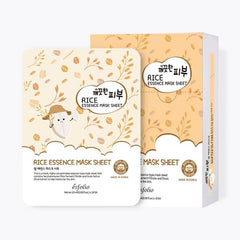 esfolio sheet mask front packaging showing rice extract benefits
