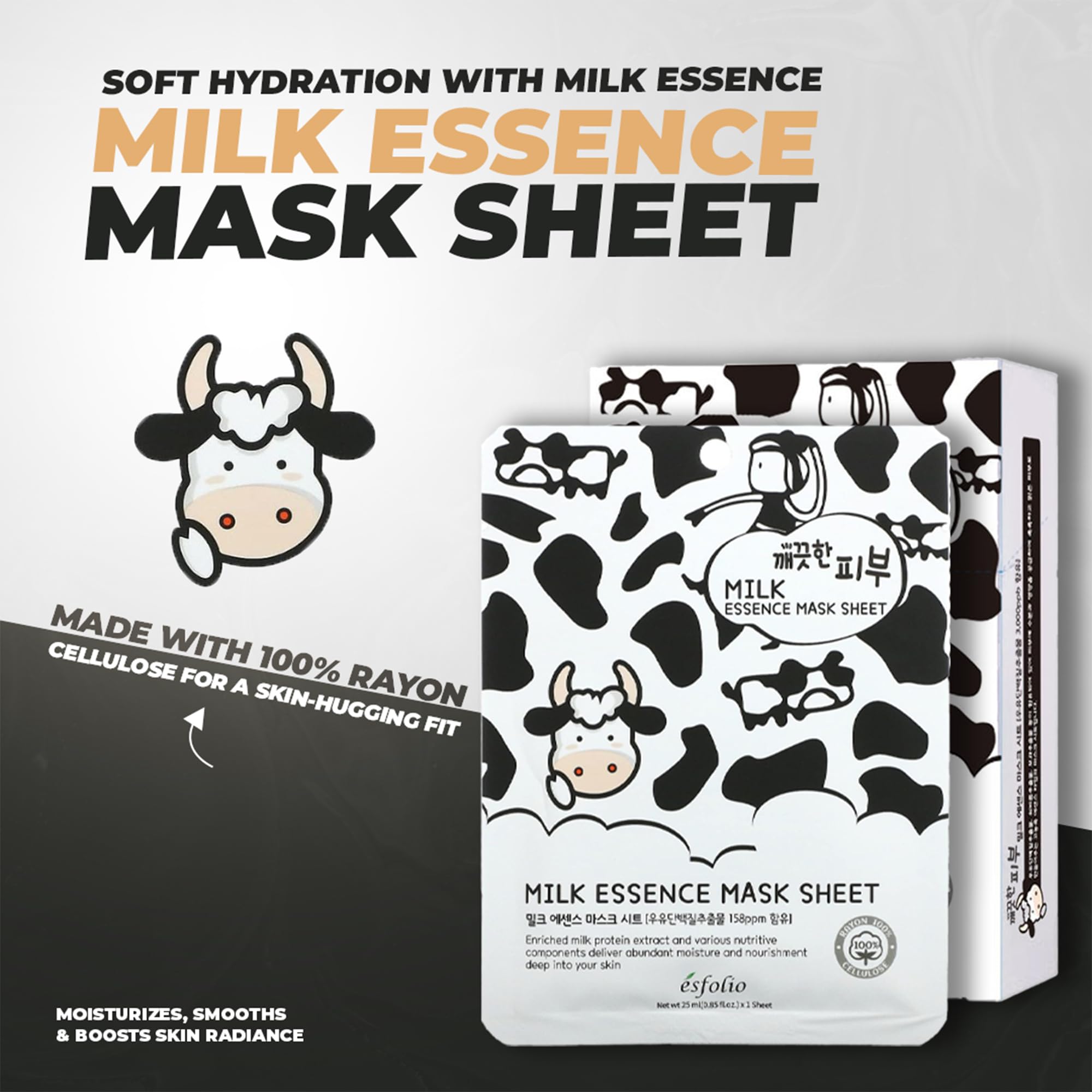 esfolio texture closeup of silky milk-like essence demonstrating fast absorption benefit
