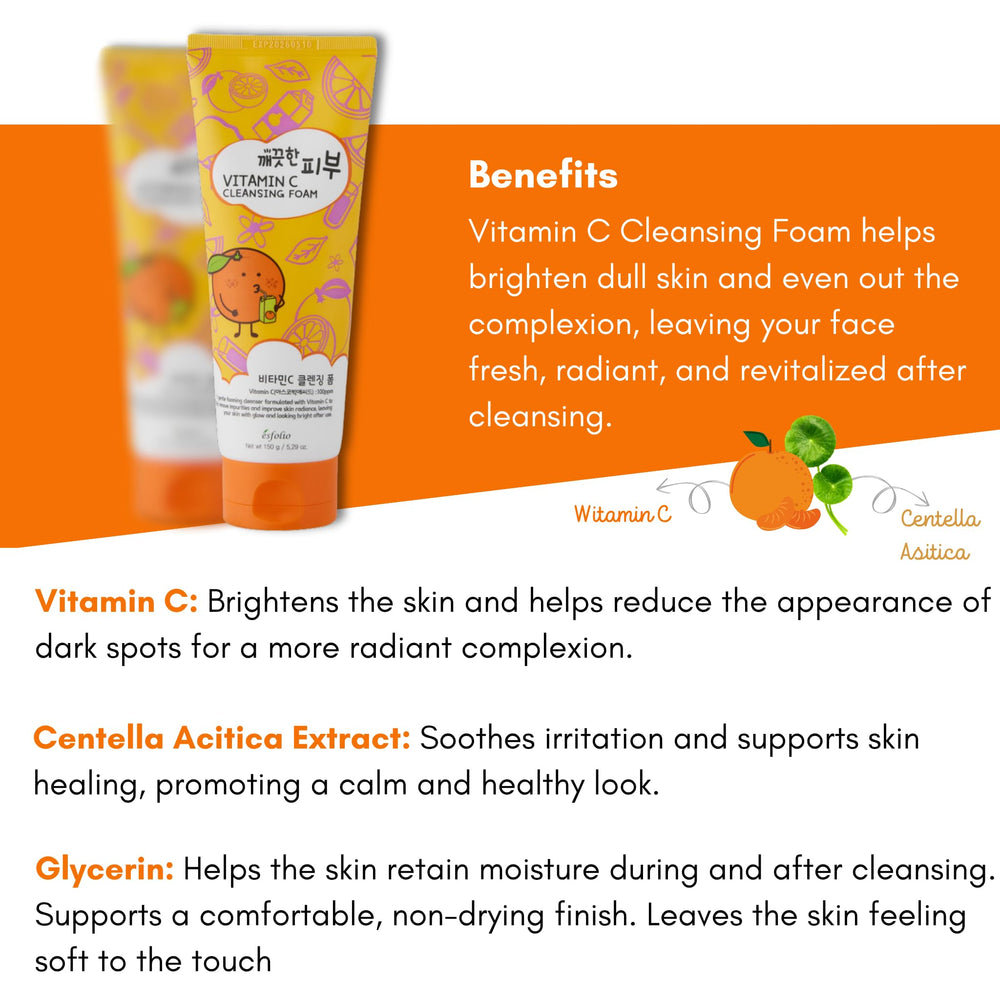 esfolio cleansing foam in hand showing easy application