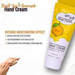 esfolio yuja product label close-up highlighting yuja extract and ingredient benefits