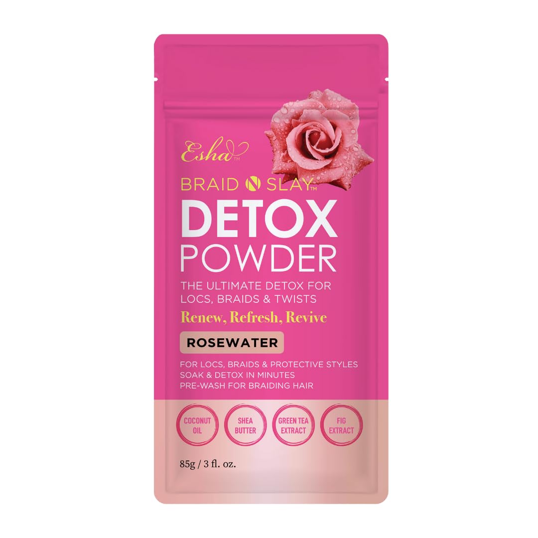 Esha front packaging showing rosewater powder and benefits