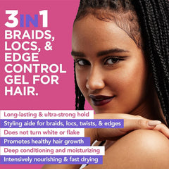 Esha Slick N Slay smoothing locs closeup showing reduced frizz benefit